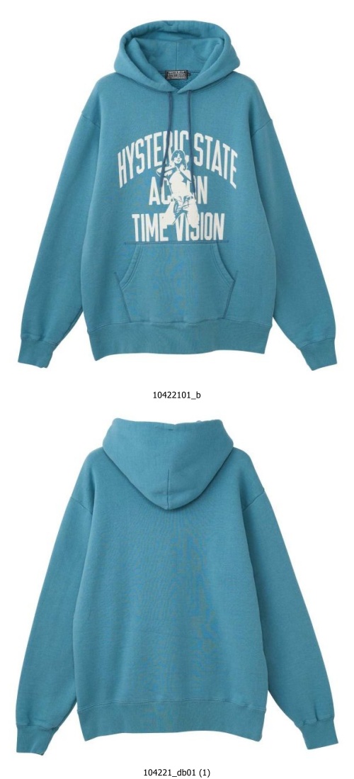 ヒステリックグラマー 00s パーカー ヒスガール 水色 フリーサイズ