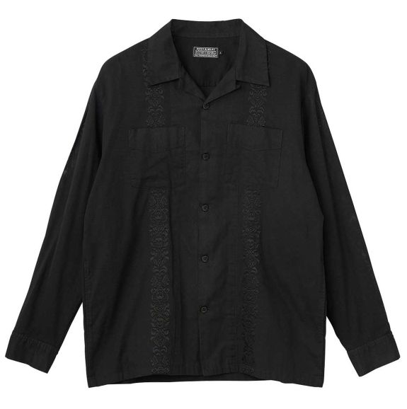ヒステリックグラマー シャツ 半袖 刺繍 バックロゴ F 黒 HYSTERIC GLAMOUR 半袖シャツ 02221AH06 メンズ SIZE XL ヒステリック